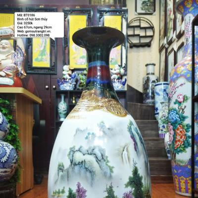 Bình Cổ Hút Tài Lộc họa tiết Sơn Thủy